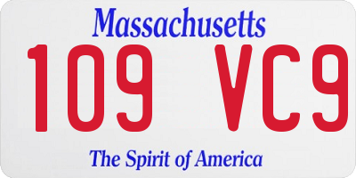 MA license plate 109VC9