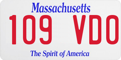 MA license plate 109VD0