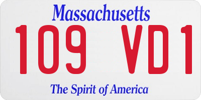 MA license plate 109VD1