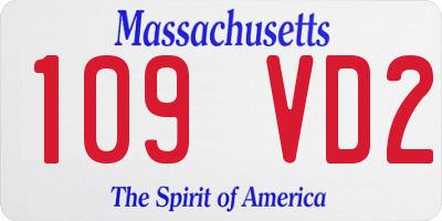 MA license plate 109VD2