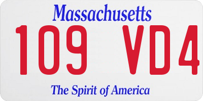 MA license plate 109VD4