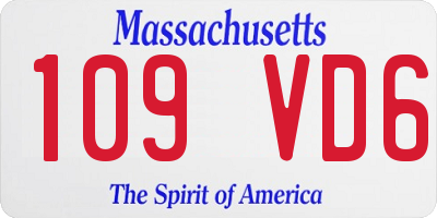 MA license plate 109VD6