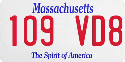 MA license plate 109VD8