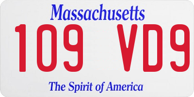 MA license plate 109VD9