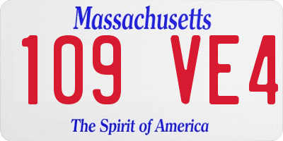 MA license plate 109VE4