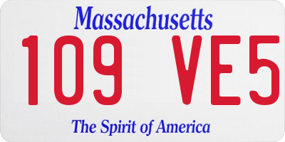 MA license plate 109VE5