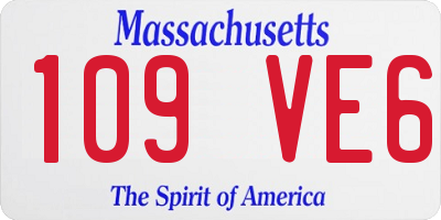 MA license plate 109VE6