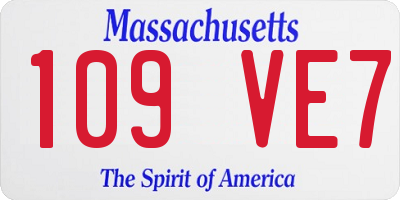 MA license plate 109VE7