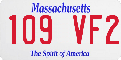 MA license plate 109VF2