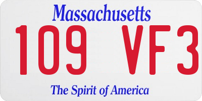 MA license plate 109VF3