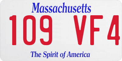 MA license plate 109VF4
