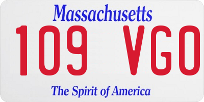 MA license plate 109VG0