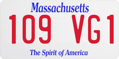 MA license plate 109VG1