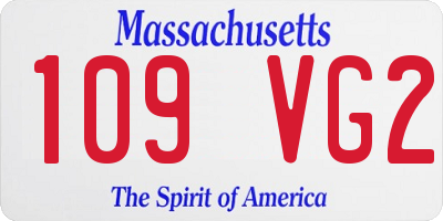 MA license plate 109VG2