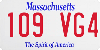 MA license plate 109VG4