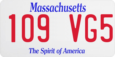 MA license plate 109VG5