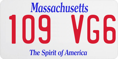 MA license plate 109VG6