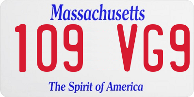 MA license plate 109VG9