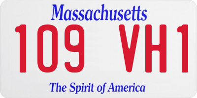 MA license plate 109VH1