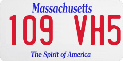 MA license plate 109VH5