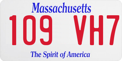 MA license plate 109VH7