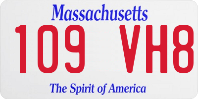 MA license plate 109VH8
