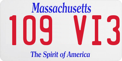 MA license plate 109VI3