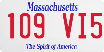 MA license plate 109VI5