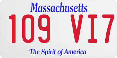 MA license plate 109VI7