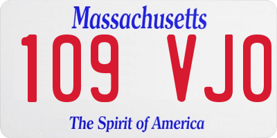 MA license plate 109VJ0