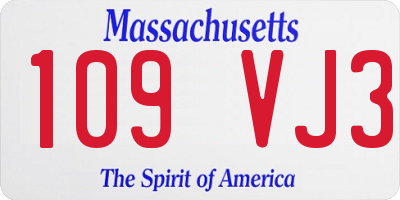 MA license plate 109VJ3