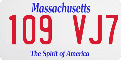 MA license plate 109VJ7