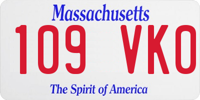 MA license plate 109VK0