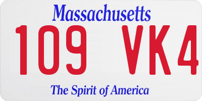 MA license plate 109VK4