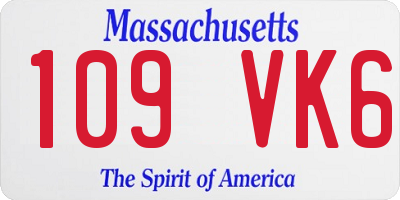 MA license plate 109VK6