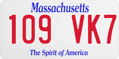 MA license plate 109VK7