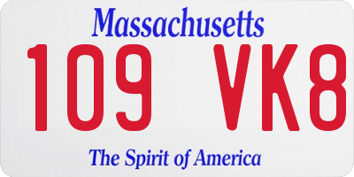 MA license plate 109VK8