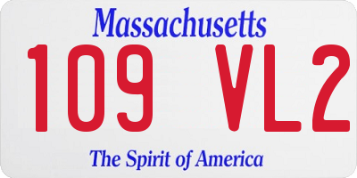 MA license plate 109VL2