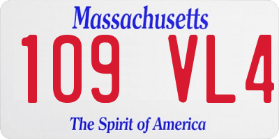 MA license plate 109VL4