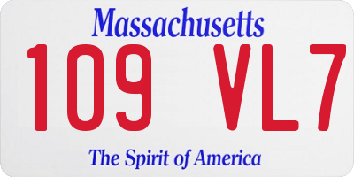 MA license plate 109VL7