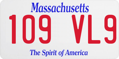 MA license plate 109VL9