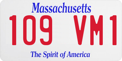 MA license plate 109VM1