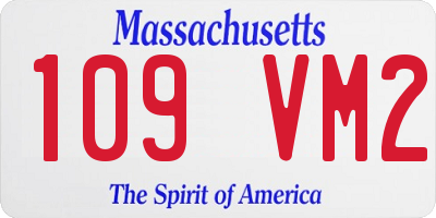 MA license plate 109VM2