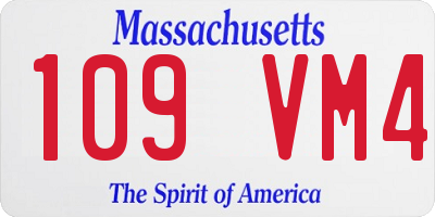 MA license plate 109VM4