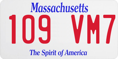 MA license plate 109VM7