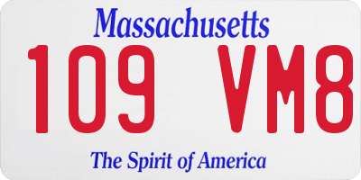 MA license plate 109VM8
