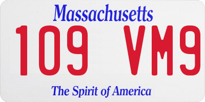 MA license plate 109VM9