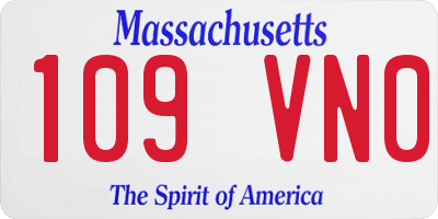MA license plate 109VN0
