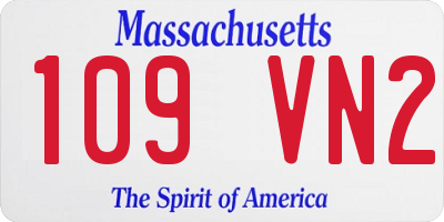 MA license plate 109VN2