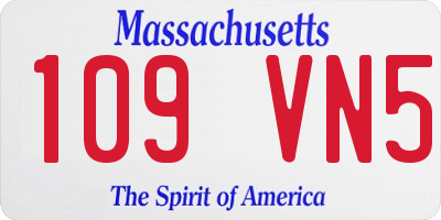 MA license plate 109VN5
